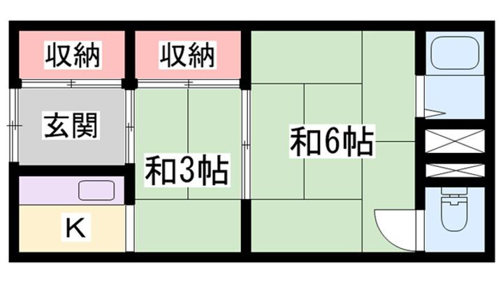 あすかハイム 2階 1DK 賃貸物件詳細