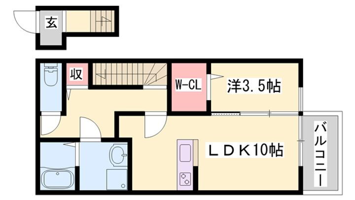 サンスーシ 2階 1LDK 賃貸物件詳細