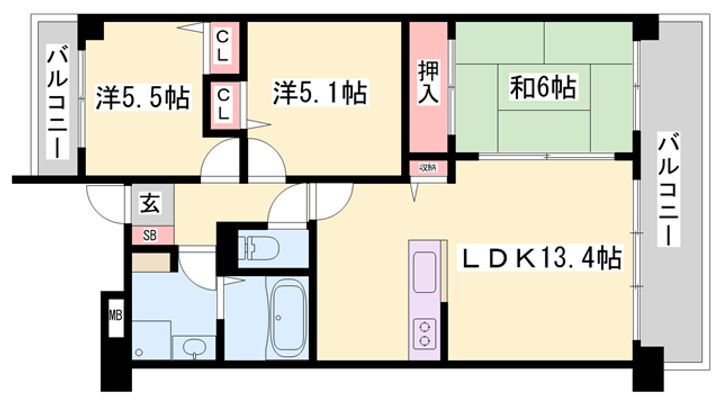 ボヌールエトワール２番館 1階 3LDK 賃貸物件詳細