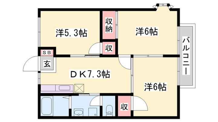 網干区坂上アパート１ 1階 3DK 賃貸物件詳細