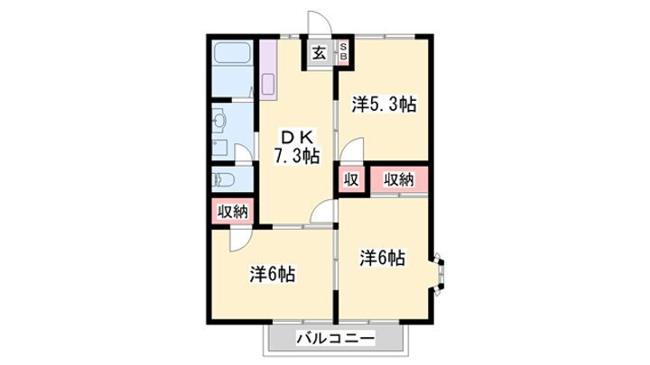 網干区坂上アパート３ 1階 3DK 賃貸物件詳細