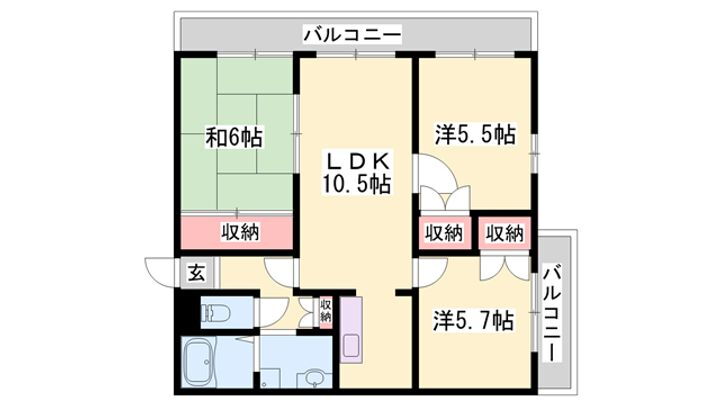 ブエナビスタ姫路ウエスト 2階 3LDK 賃貸物件詳細