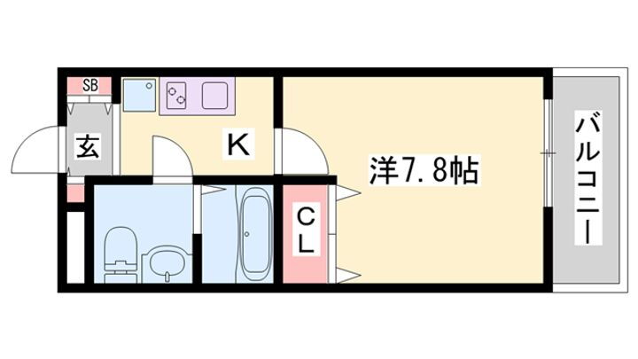 ＧＬＡハート飾磨Ａ棟 2階 1K 賃貸物件詳細