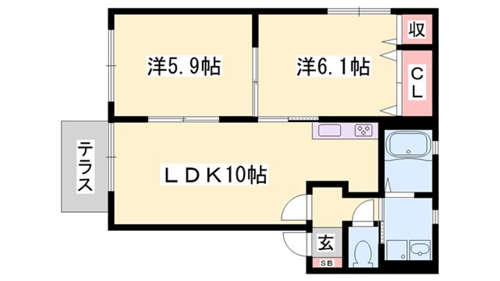 シャーメゾン桜 1階 2LDK 賃貸物件詳細