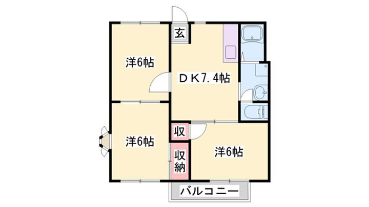 アメニティーハイム 1階 2DK 賃貸物件詳細