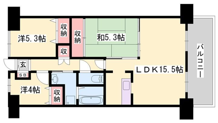 ライオンズマンション姫路市役所前 6階 3LDK 賃貸物件詳細