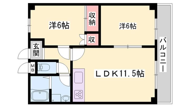ジュネスＹ 1階 2LDK 賃貸物件詳細