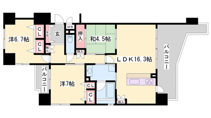 アルファステイツ田寺 4階 3LDK 賃貸物件詳細