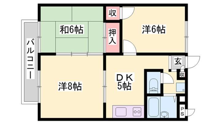 ビブレサカンダ 2階 3DK 賃貸物件詳細
