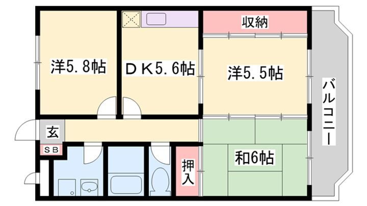 レジデンスＫ１ 3階 3DK 賃貸物件詳細