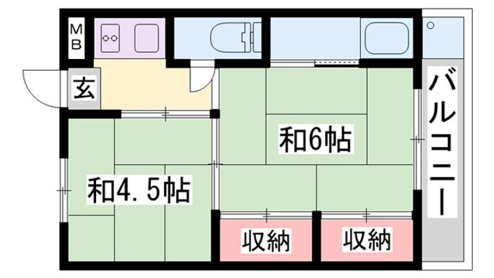 ビレッジハウス今在家 1階 2K 賃貸物件詳細