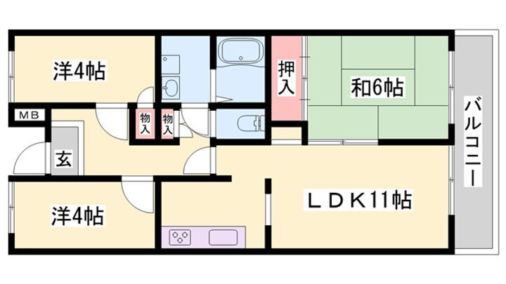 カサベルデ加古川 3階 3LDK 賃貸物件詳細