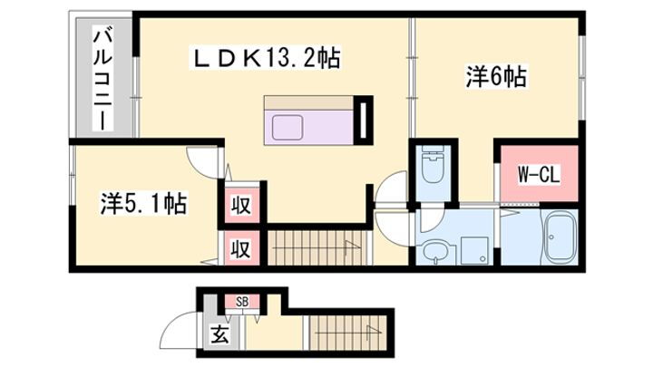 セレーノ・Ｋ 2階 2LDK 賃貸物件詳細