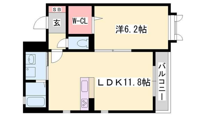 カルムリー福崎Ｂ 1階 1LDK 賃貸物件詳細