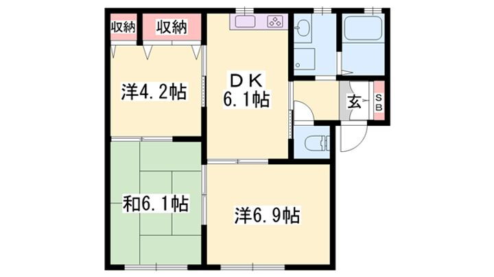 コスモポート 1階 3DK 賃貸物件詳細