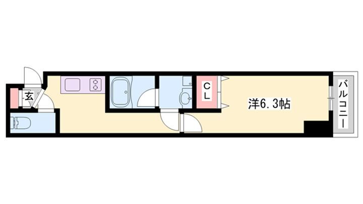 兵庫県姫路市神屋町６丁目 姫路駅 1K マンション 賃貸物件詳細