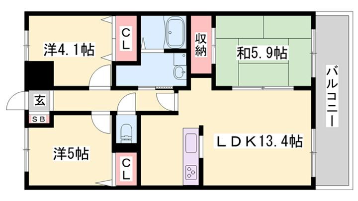 エバーグリーン堂本 1階 3LDK 賃貸物件詳細