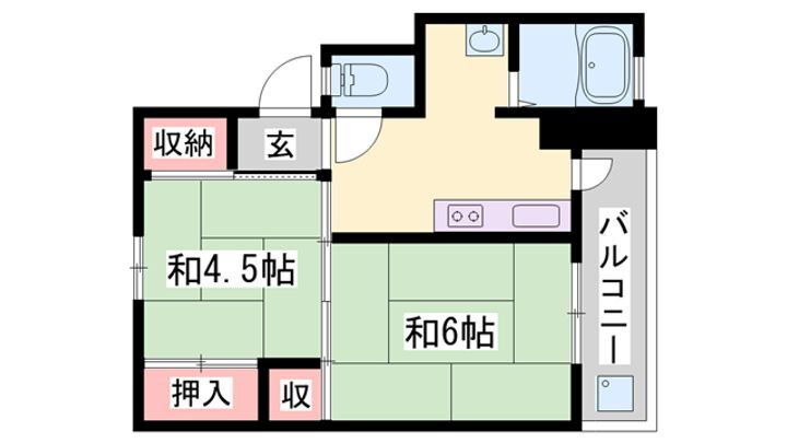 ビレッジハウス小坂 4階 2K 賃貸物件詳細