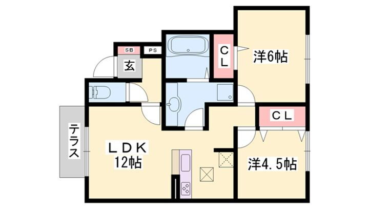 ヴァン・クレシェンテ 1階 2LDK 賃貸物件詳細