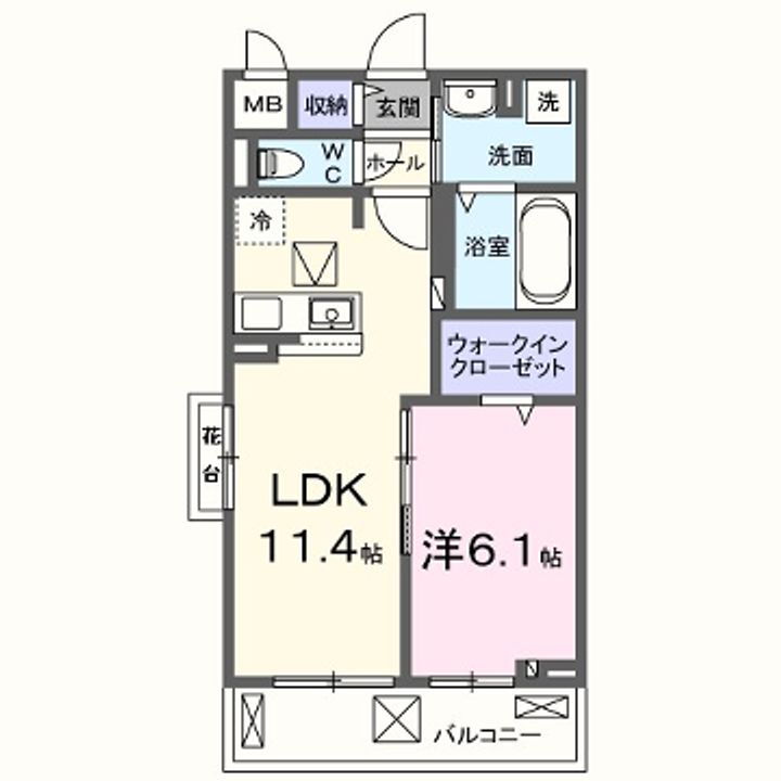 シエルガーデン 1階 1LDK 賃貸物件詳細