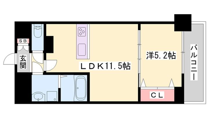 ＭＩＳＴＲＡＬ姫路駅前Ⅴ忍町 8階 1LDK 賃貸物件詳細