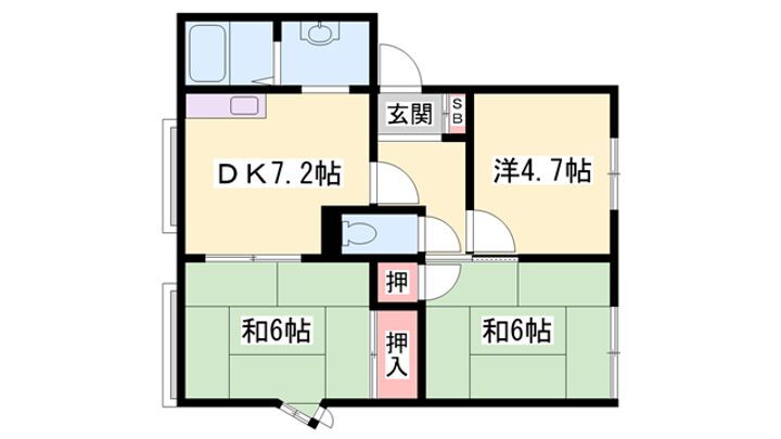 ハイツ南条 2階 3DK 賃貸物件詳細