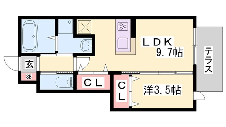 ヴィヴァーチェ 1階 1LDK 賃貸物件詳細
