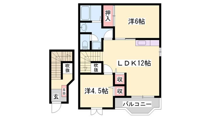 エルフランド 2階 2LDK 賃貸物件詳細
