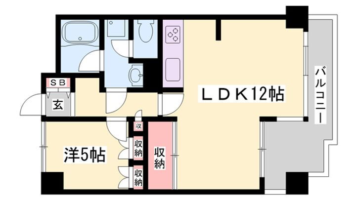 ラインビルド五軒邸メゾン山口壱番館 2階 1LDK 賃貸物件詳細