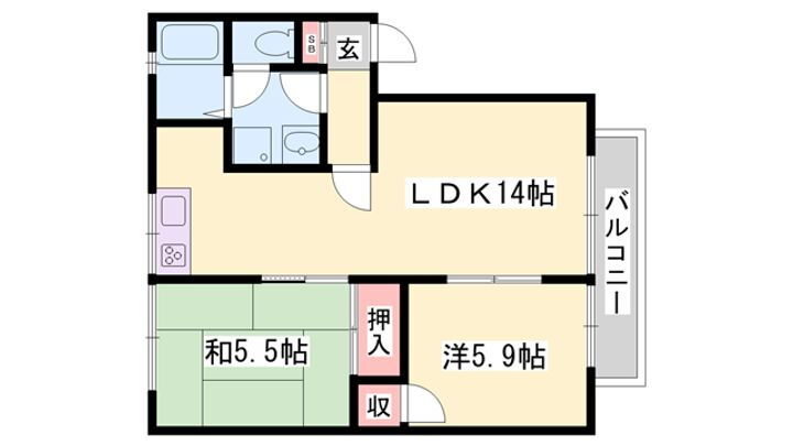 兵庫県高砂市曽根町 山陽曽根駅 2LDK アパート 賃貸物件詳細