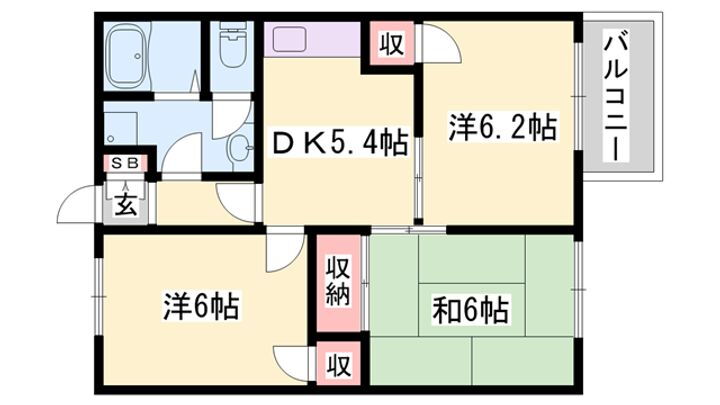 兵庫県姫路市勝原区下太田 網干駅 3DK アパート 賃貸物件詳細