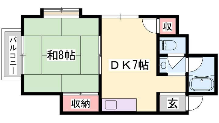 兵庫県加西市北条町西高室 北条町駅 1DK アパート 賃貸物件詳細