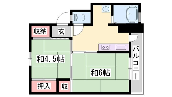 兵庫県加西市北条町西南 北条町駅 2K マンション 賃貸物件詳細