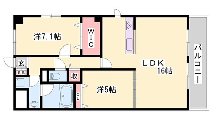 兵庫県姫路市飾磨区思案橋 西飾磨駅 2LDK マンション 賃貸物件詳細
