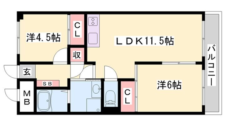 ハイツ和光 4階 2LDK 賃貸物件詳細
