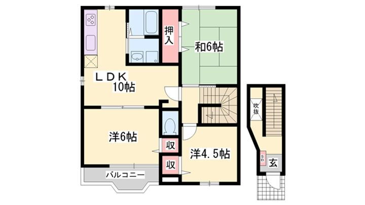 兵庫県たつの市御津町釜屋 網干駅 3LDK アパート 賃貸物件詳細