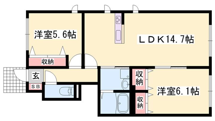 メゾン福渡Ａ 1階 2LDK 賃貸物件詳細