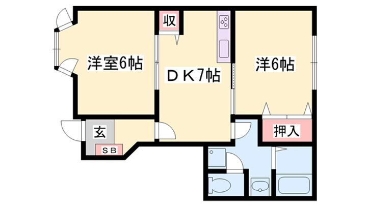 リバティさつきＢ 1階 2DK 賃貸物件詳細