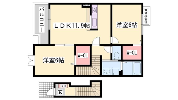 ラルジュ　フォンテーヌⅣ 2階 2LDK 賃貸物件詳細