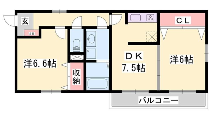メゾン・ド・カルム 1階 2DK 賃貸物件詳細