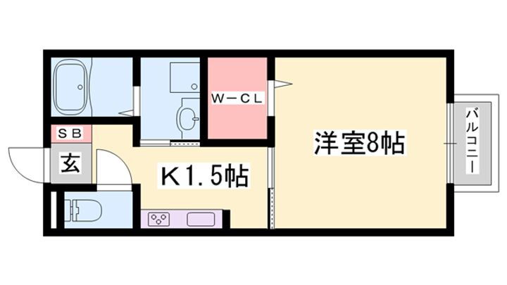 ジェントル阿成 2階 1K 賃貸物件詳細