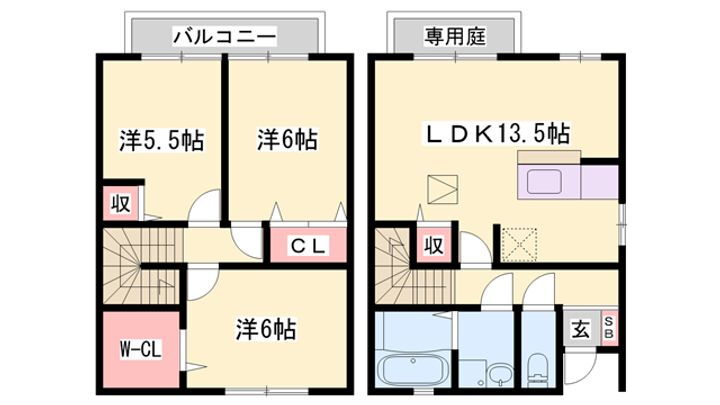 オークスコート西新在家Ａ棟 1階 3LDK 賃貸物件詳細