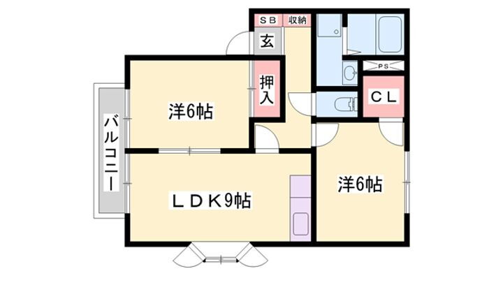サンビレッジ阿成 1階 2LDK 賃貸物件詳細