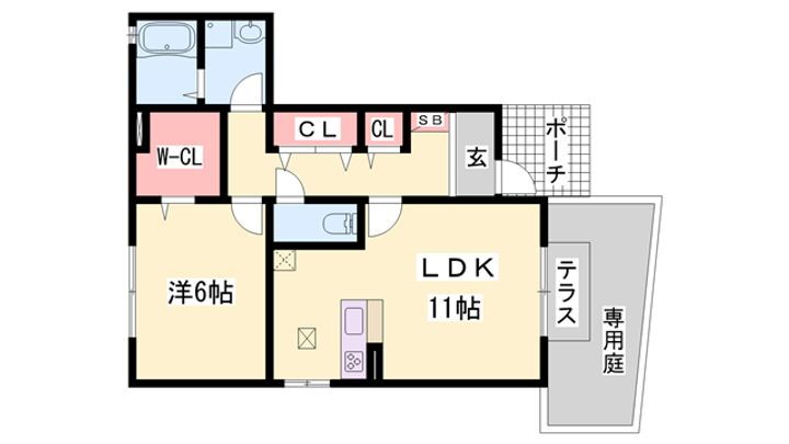 グランドフィールド１番館 1階 1LDK 賃貸物件詳細