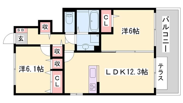 パインガーデン 1階 2LDK 賃貸物件詳細