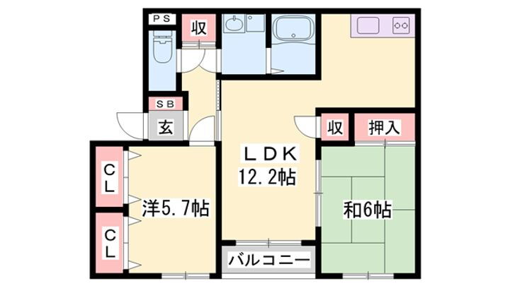 エスポワール８０壱番館 2階 2LDK 賃貸物件詳細