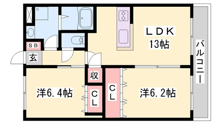 グランディール 1階 2LDK 賃貸物件詳細