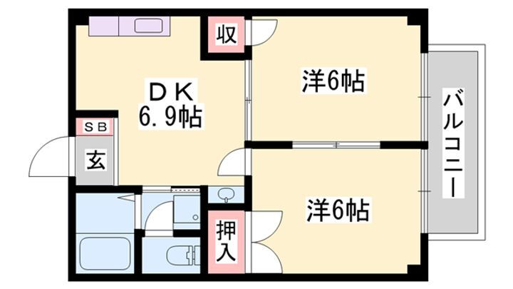 アメニティ浅見 1階 2DK 賃貸物件詳細
