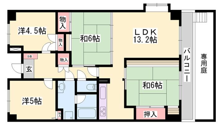 ロワイヤル北八代 1階 4LDK 賃貸物件詳細