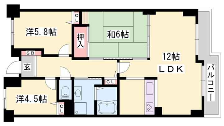 ロイヤルシャトー手柄南 3階 2SLDK 賃貸物件詳細